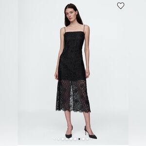 GAP Black Lace Midi Dress Size Small